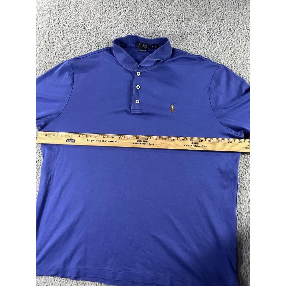 Ralph Lauren Polo Shirt Men Large Flesh Pony‎ Classic Fit Soft Touch Preppy
